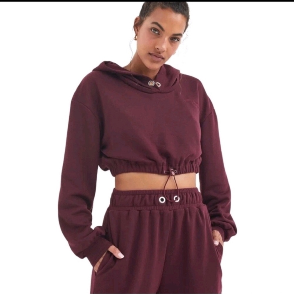 For Love And Lemons Maroon Hoodie Sweatshirt